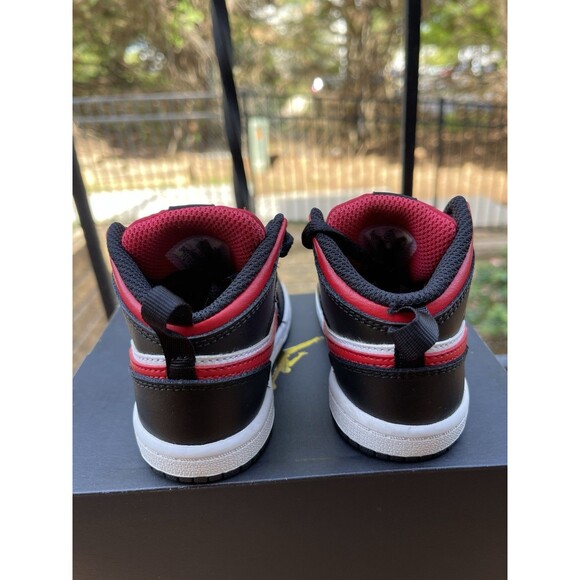 Nike Air Jordan 1 Mid (TD) ‘Black/Fire Red’ – Size 7C – 640735-079 - Picture 4 of 8